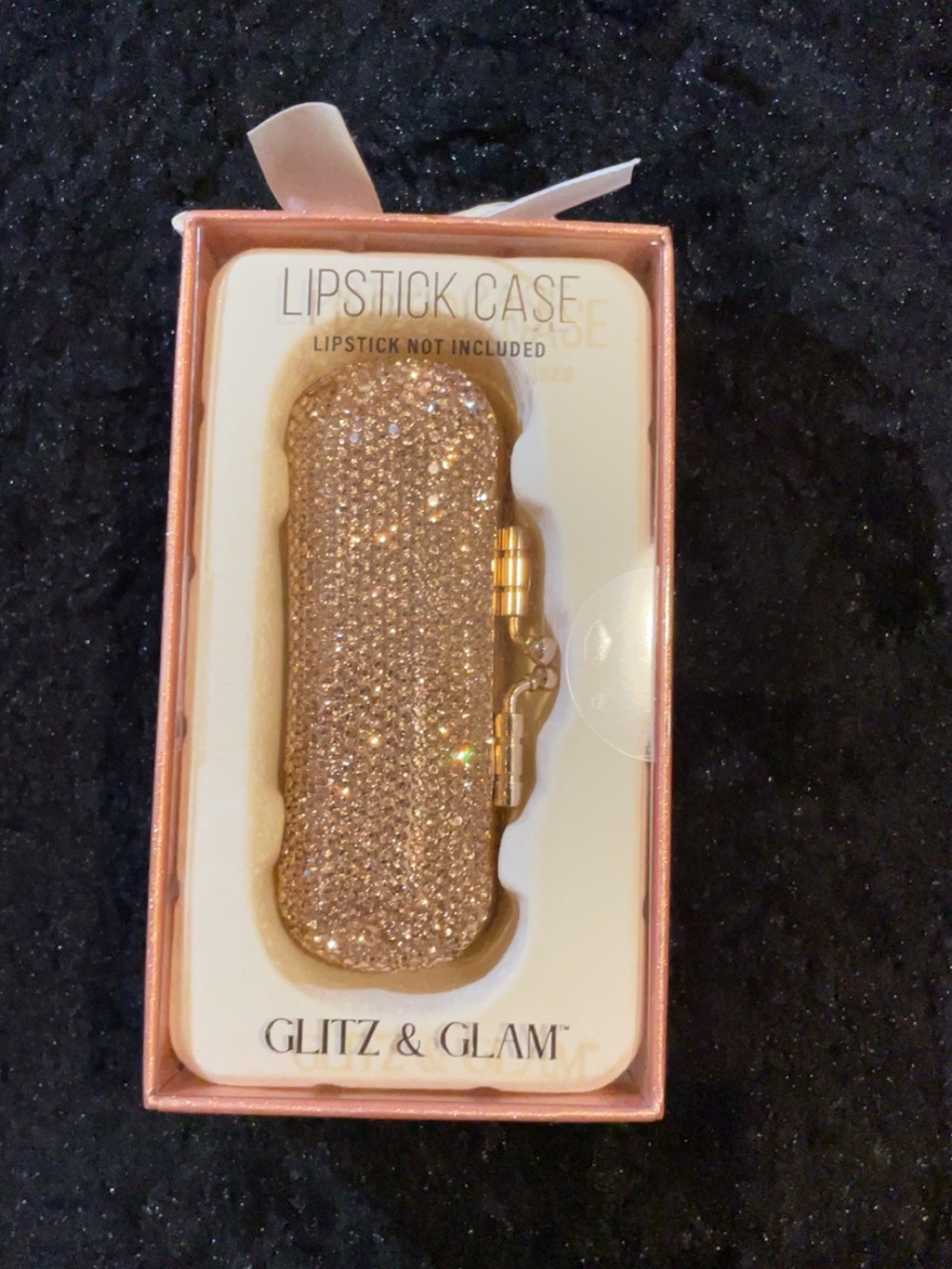 Glitz & Glam Rose Gold Crystal Lipstick Holder Case